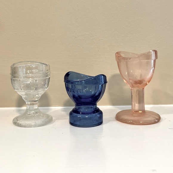 Vintage Eye Wash Cups Set of Two Clear and Light Pink - Picture 9 of 13